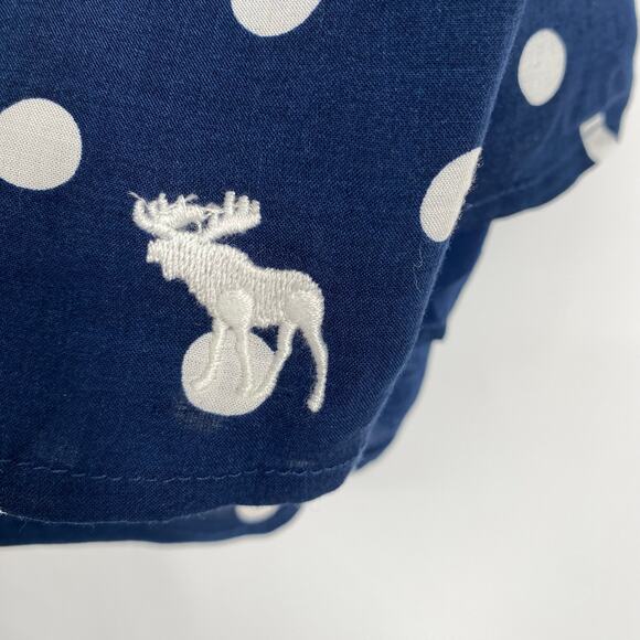 Abercrombie & Fitch Dress Women’s Medium Navy & White Polka Dot Deep V Back - Picture 8 of 9